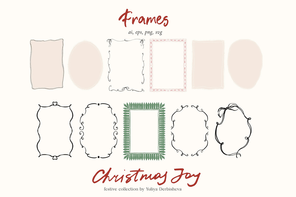 Christmas Backgrounds Frames Flowers, an Object Graphic by Yuliya Derbisheva (Photo 11 of 14)