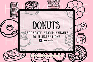 Donut Procreate Stamp Brush Set
