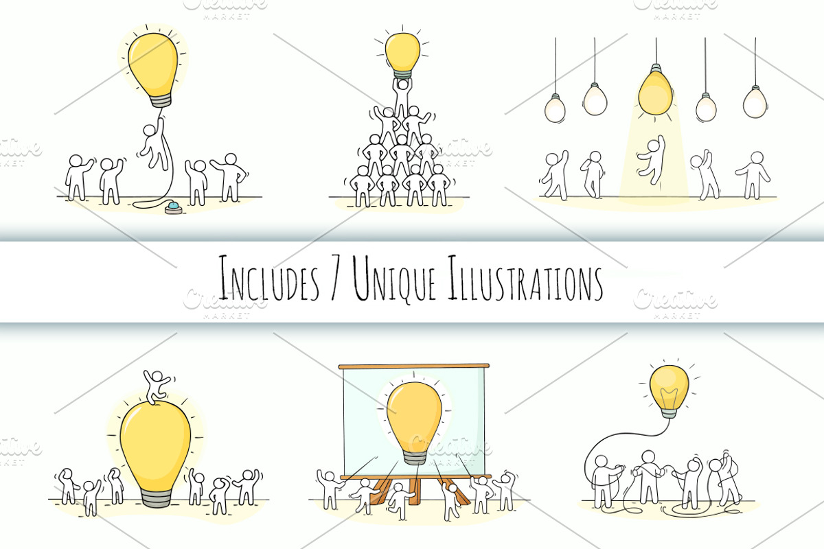 People with Lamp Ideas, a Person Illustration by Sapunkele (Photo 3 of 3)