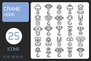 Hoist Crane Hook Icons, an Outline Icon by Designfour (Thumbnail 1 of 7)