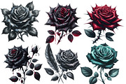Dark Gothic Roses clipart, an Illustration by Designworld (Thumbnail 2 of 6)
