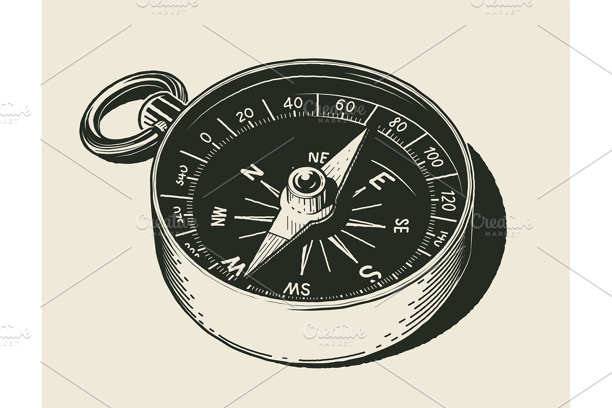 Compass. Navigational device, an Object Illustration by Aleksangel