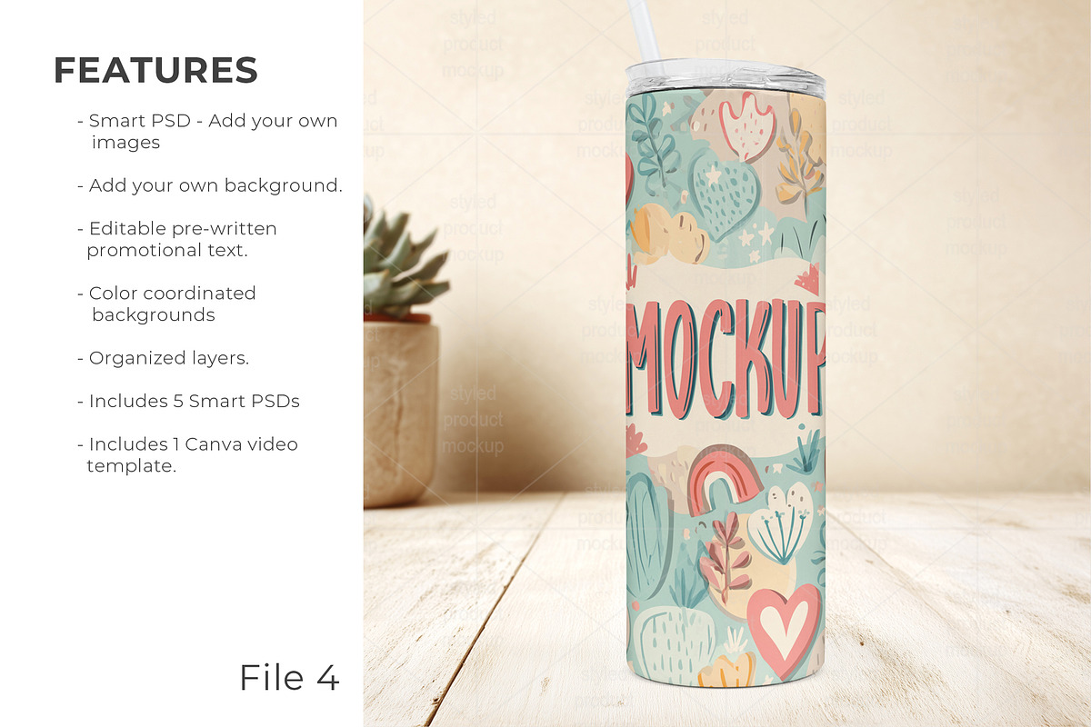 20oz Tumbler Mockup Listing Kit, a Cups & Container Mockup by StyledProductMockups (Photo 5 of 8)