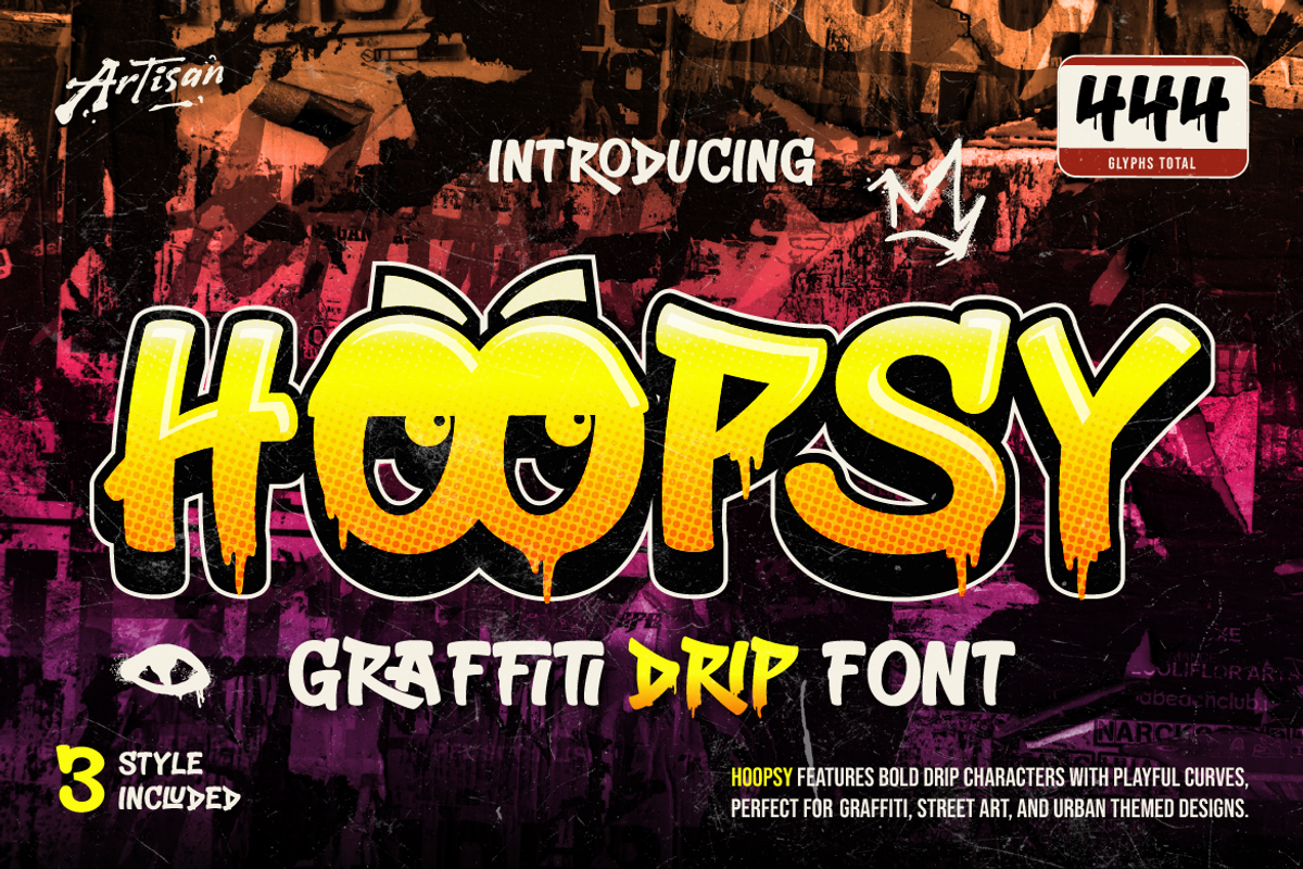 Hoopsy, a Sans Serif Font by Artisan Themes (Photo 1 of 10)