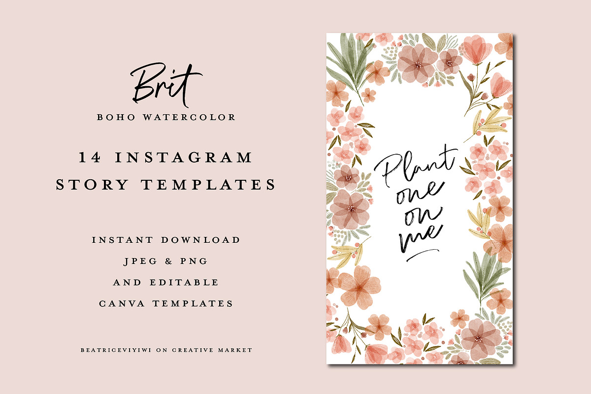 Boho Instagram Story Canva Templates, a Social Media Template by beatriceviyiwi (Photo 3 of 4)