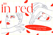 Line Illustrations Set Female Faces, a Person Illustration by line & plane (Thumbnail 1 of 11)
