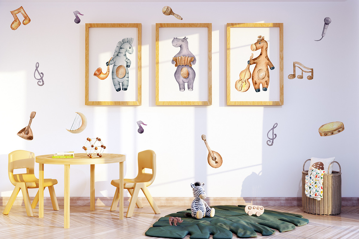 Nursery frame and wall mockup bundle, a Print Template by MockupMarket (Photo 10 of 14)