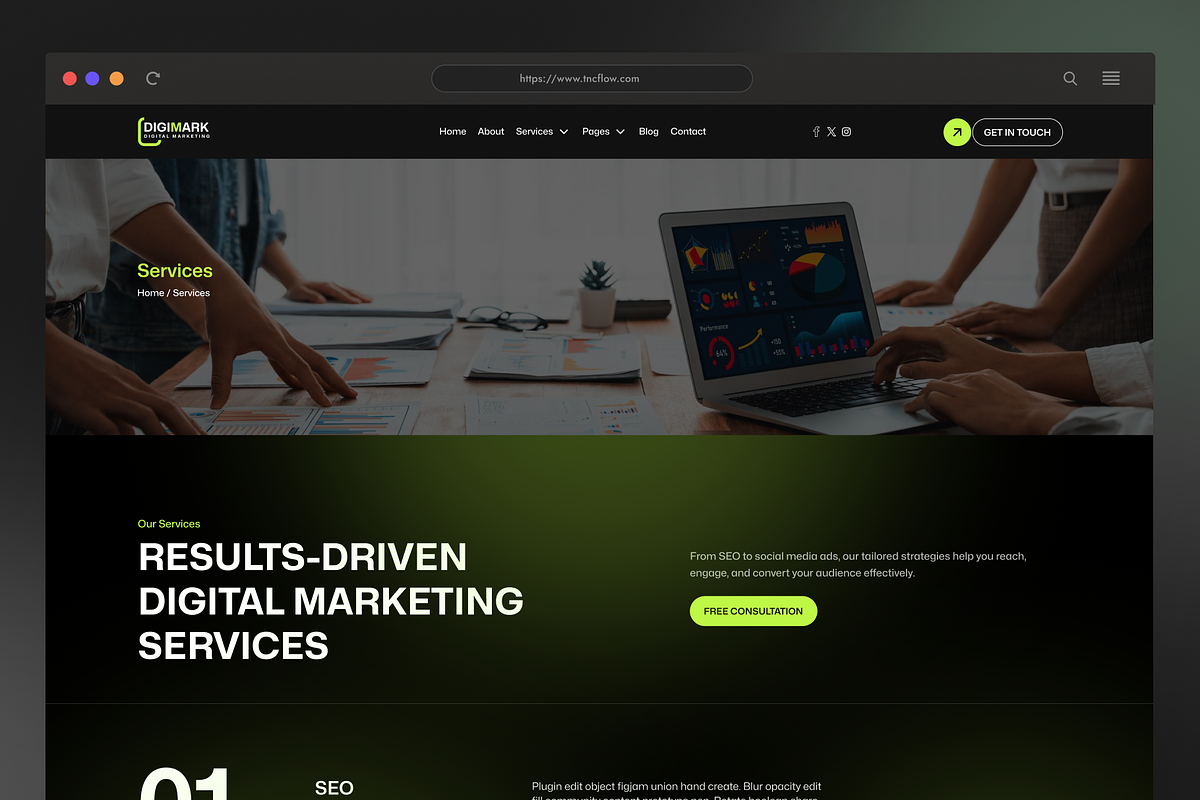 DigiMark, Marketing Website Template, a HTML Template by TNCFlow (Photo 2 of 5)