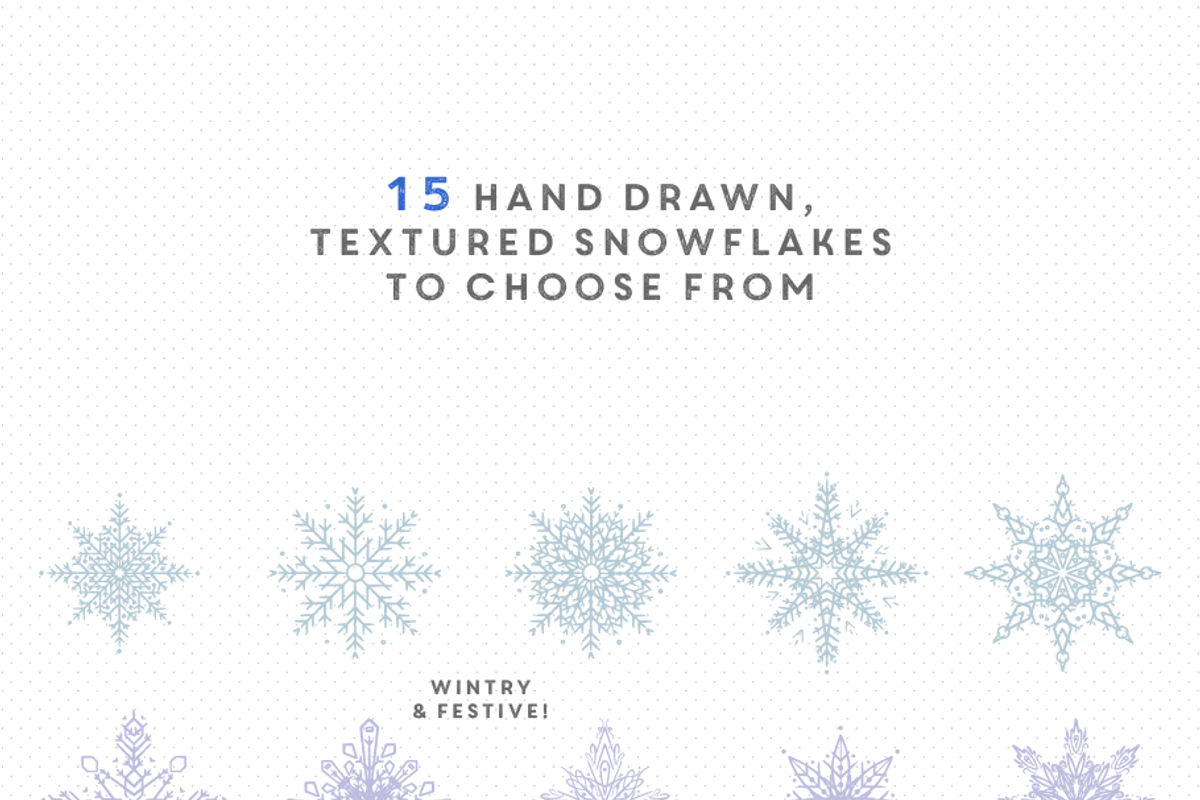 Vector textured grungy snowflakes, a Texture Illustration by Palette Pursuit (Photo 2 of 5)