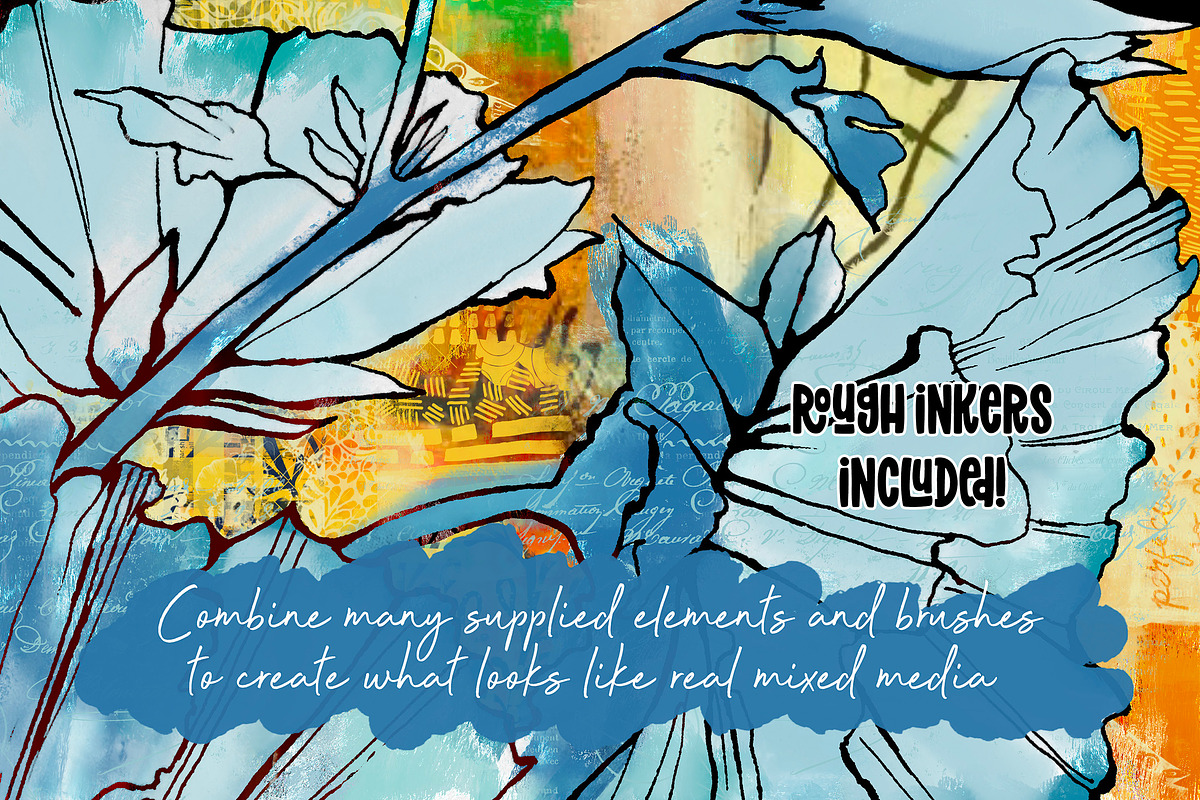 Mixed Media Procreate Bundle, a Brushes & More by DeloresArt (Photo 12 of 45)
