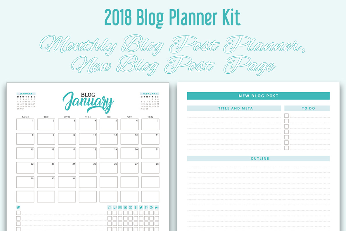 Printable Blog Planner Kit for 2018, a Stationery Template by MOD (Photo 3 of 4)