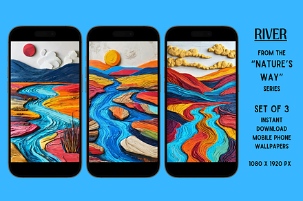 Mobile Phone Wallpapers (River), a Wallpaper Graphic by Shisa Images