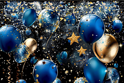 Birthday Party Balloons Decoration, a Background Graphic by Printable Treasure (Thumbnail 3 of 4)