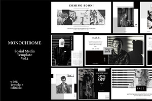 Monochrome Social Media Template