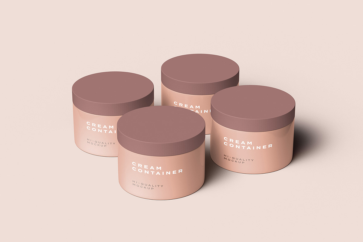 Cosmetic Product Container Mockups, a Mockup by Graphicsfuel