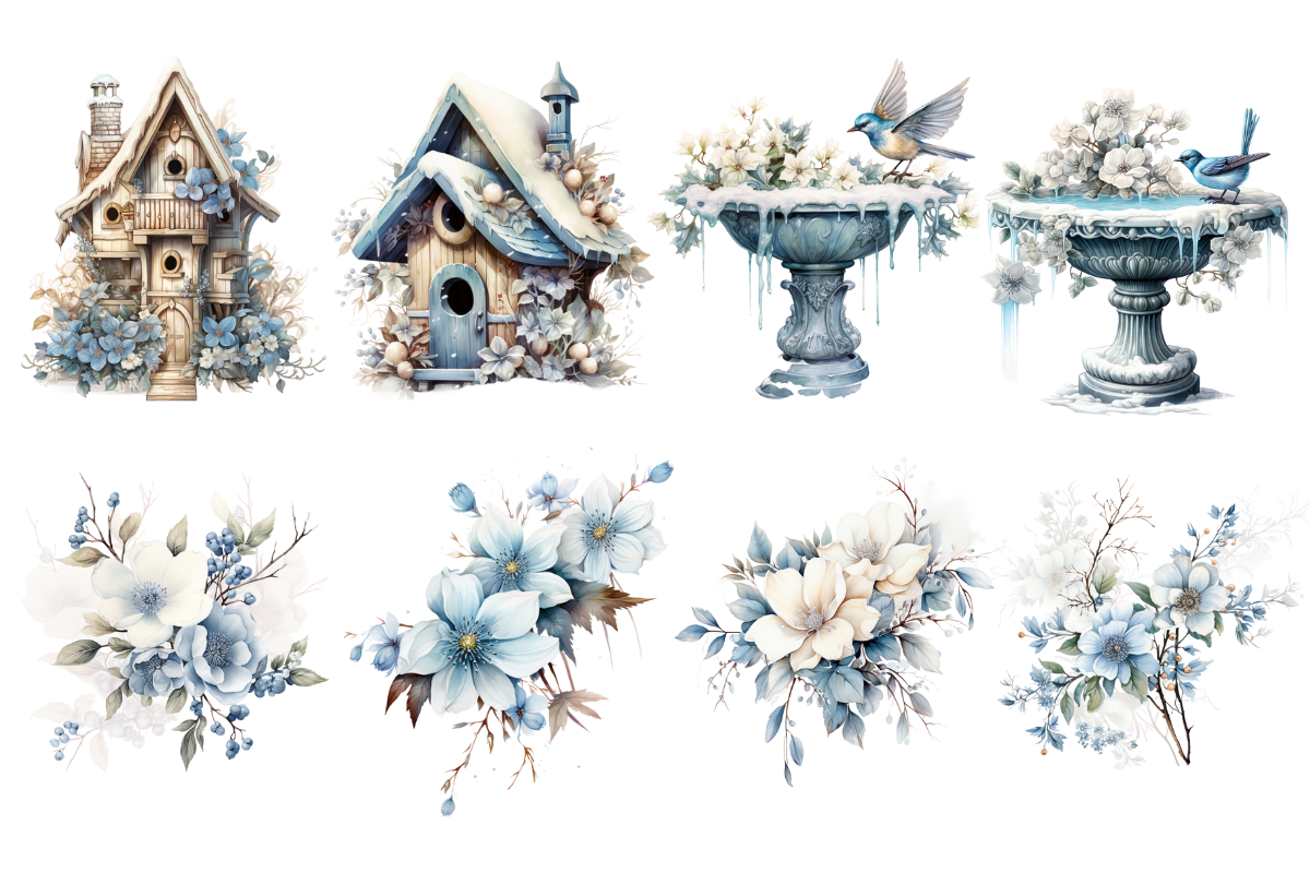 Vintage Snowy Clipart Sublimation, an Object Illustration by Digital Xpress (Photo 4 of 4)