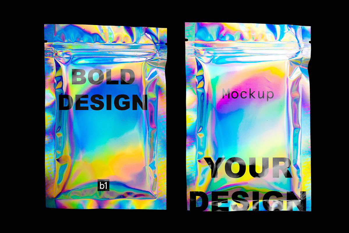 HOLO - Holographic Pack Mockup, a Product Mockup by Bolderaja1 Studio (Photo 5 of 15)