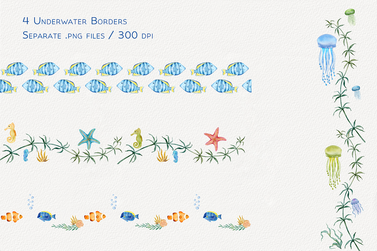Floating Fish Watercolor Set, a Decorative Illustration by Aurella Art (Photo 5 of 12)