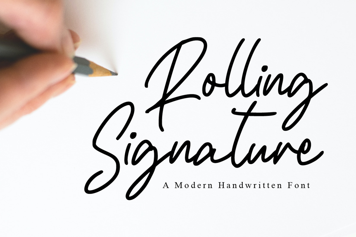 Rolling Signature, a Script Font by Fatmawati (Photo 1 of 12)