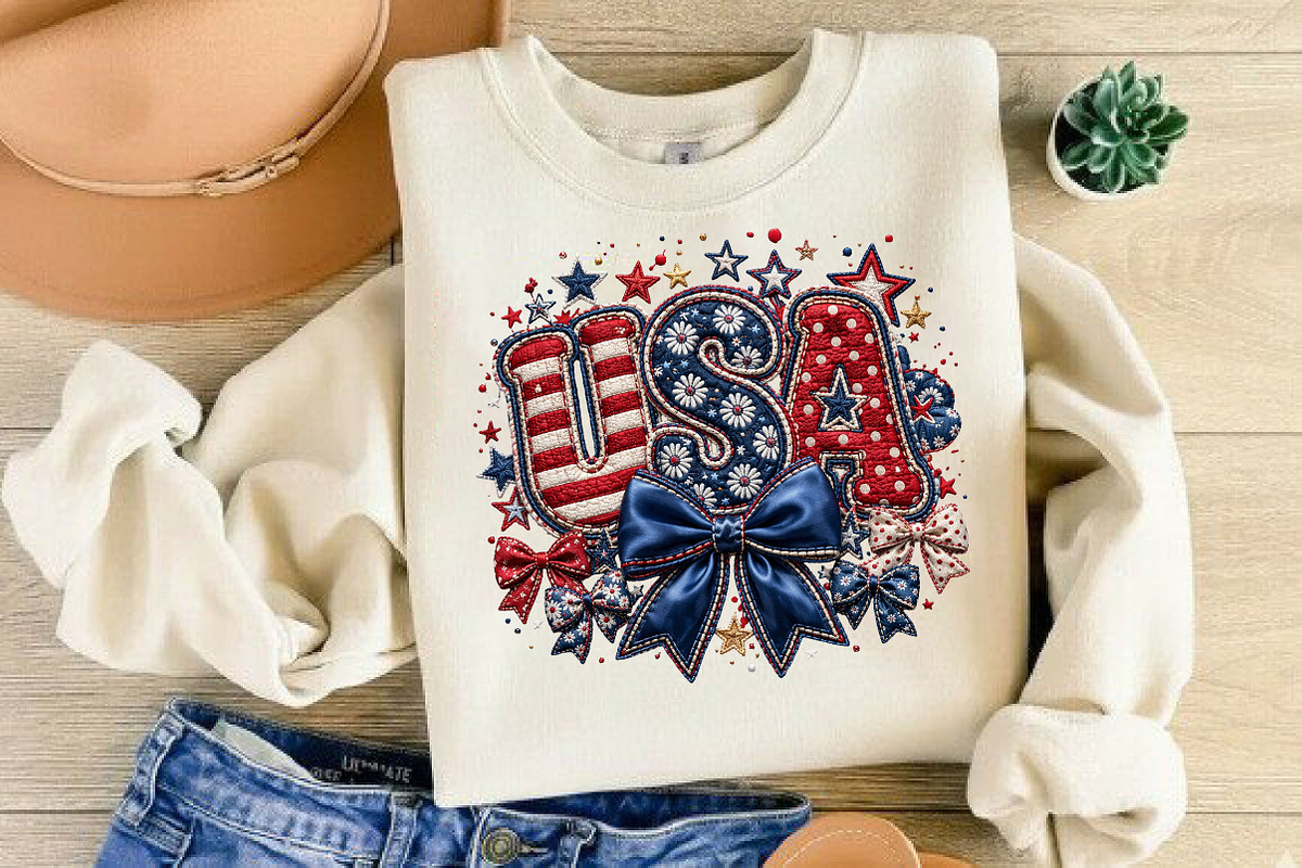 Coquette Floral 4th of July Png, USA, an Illustration by DreamCafeArt (Photo 2 of 5)