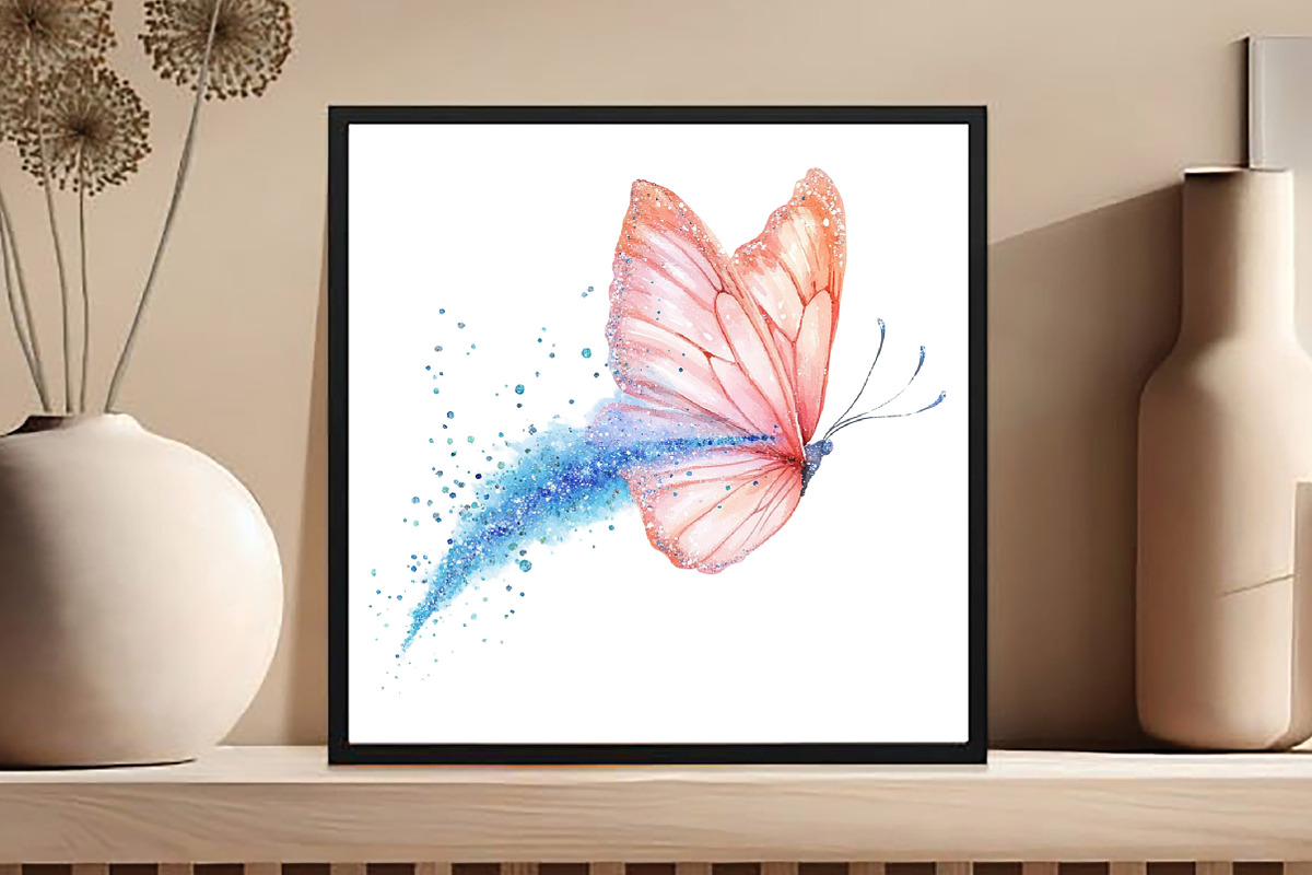 Blush and Blue Glitter Butterflies, an Illustration by DreamCafeArt (Photo 6 of 7)