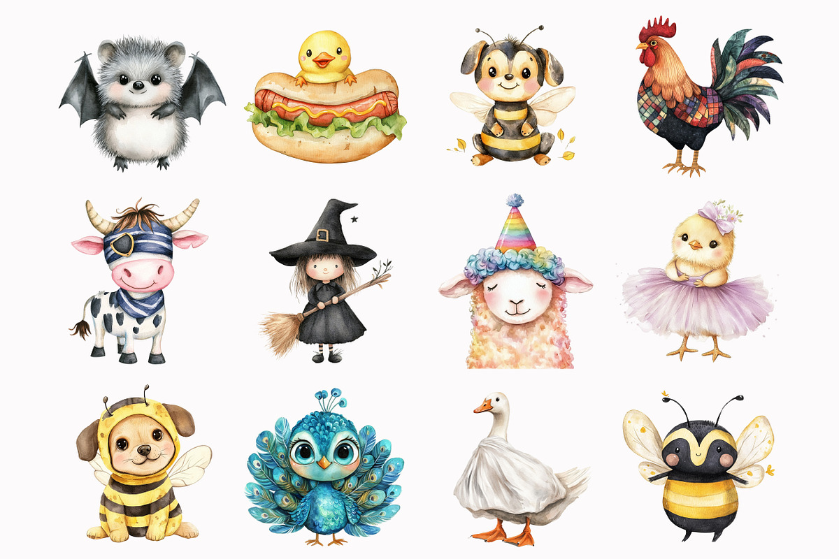 Halloween Farm Animal Clipart, a Seasonal Illustration by Design Market (Photo 2 of 4)