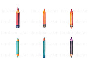 Color Pencil Clipart, Colored Pencil, an Education Illustration by BrushstrokeArtGB (Thumbnail 6 of 9)