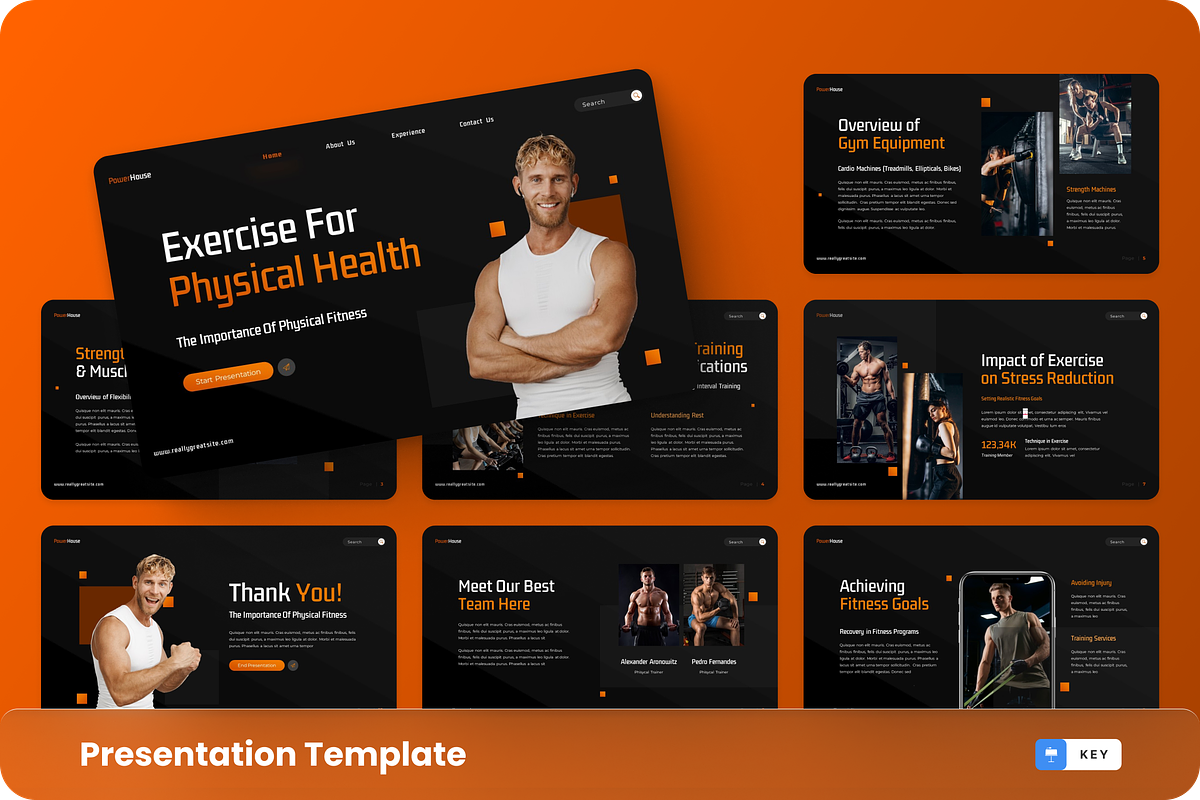 Exercise Gym - Gym Keynote Template, a Presentation Template by GraphauseProject (Photo 1 of 6)