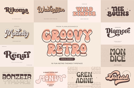 Groovy Retro Special Bundle, a Handwritten Font by Flawless And Co