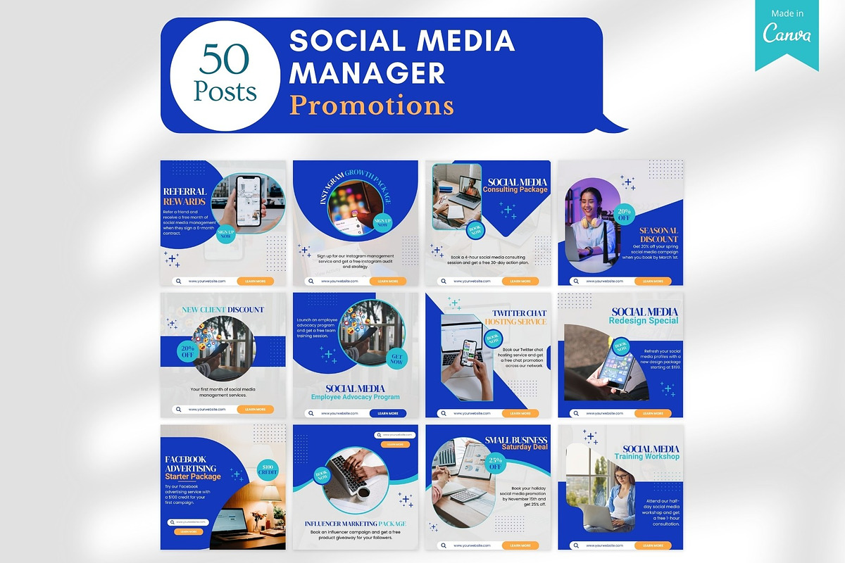 Social Media Manager -Canva Posts, a Social Media Template by Viral Content Design (Photo 6 of 17)