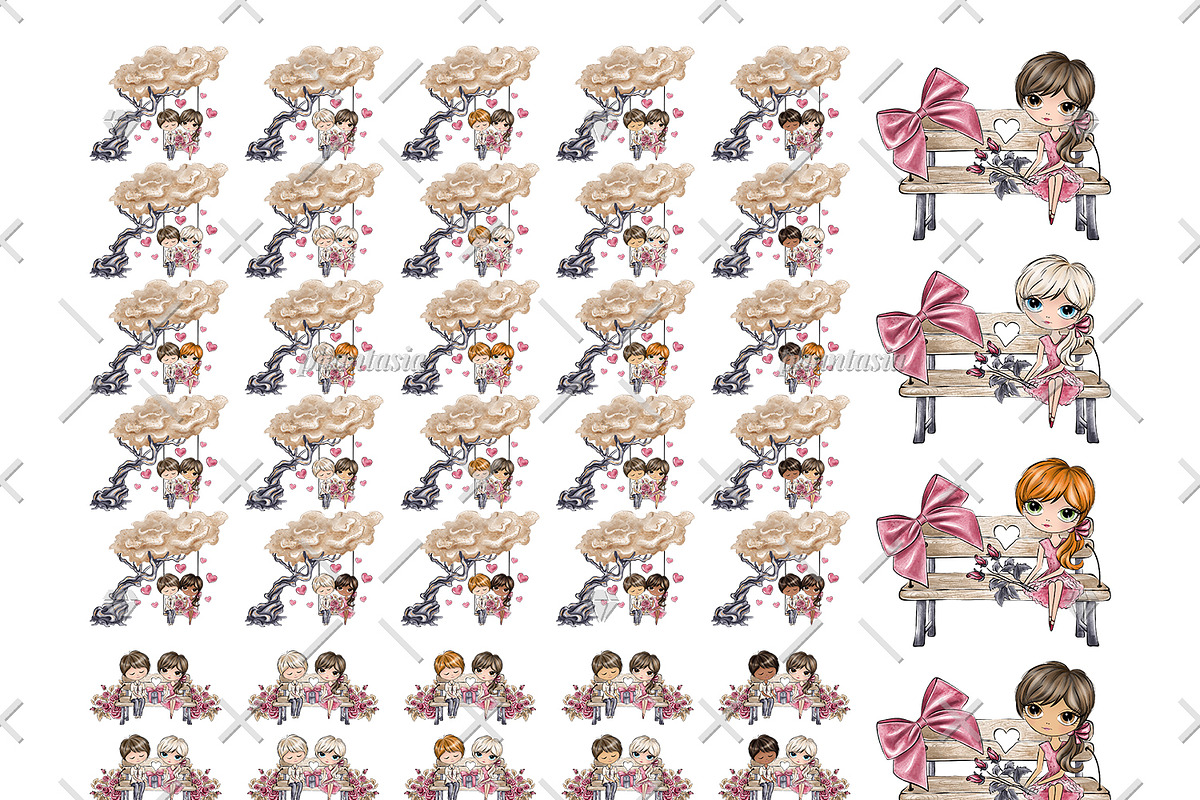 Valentines Day Watercolor Cliparts, a Decorative Illustration by Phantasia Design (Photo 8 of 8)