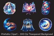 Celestial Midnight Blue Baby Nursery, a Seasonal Illustration by RobertsArt (Thumbnail 2 of 8)