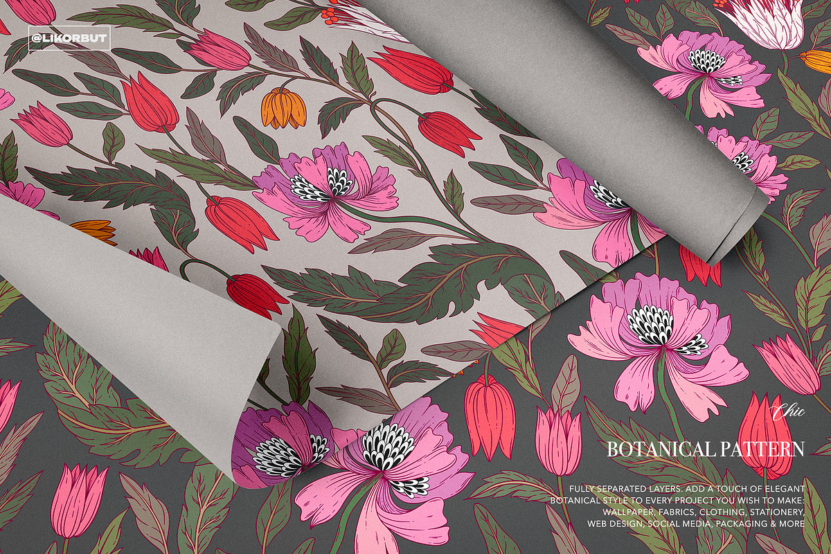 Morris Floral Pattern and Motifs, a Pattern Graphic by likorbut (Photo 10 of 11)
