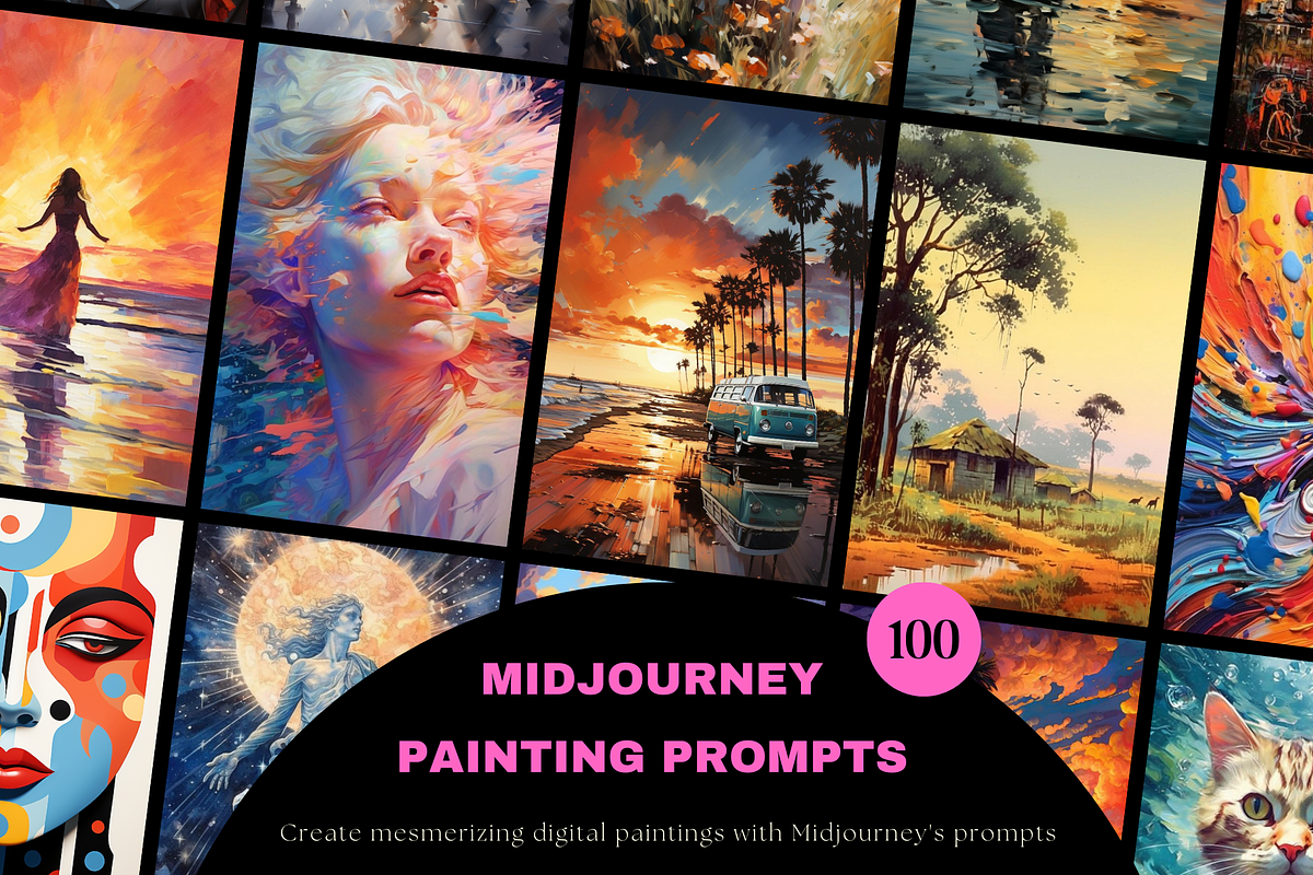 100 Midjourney Painting Prompts, a Decorative Illustration by Artimind Studio (Photo 1 of 5)