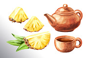 Tropical Pineapple. Hand painted, a Food Illustration by Daria Ustiugova (Thumbnail 21 of 28)