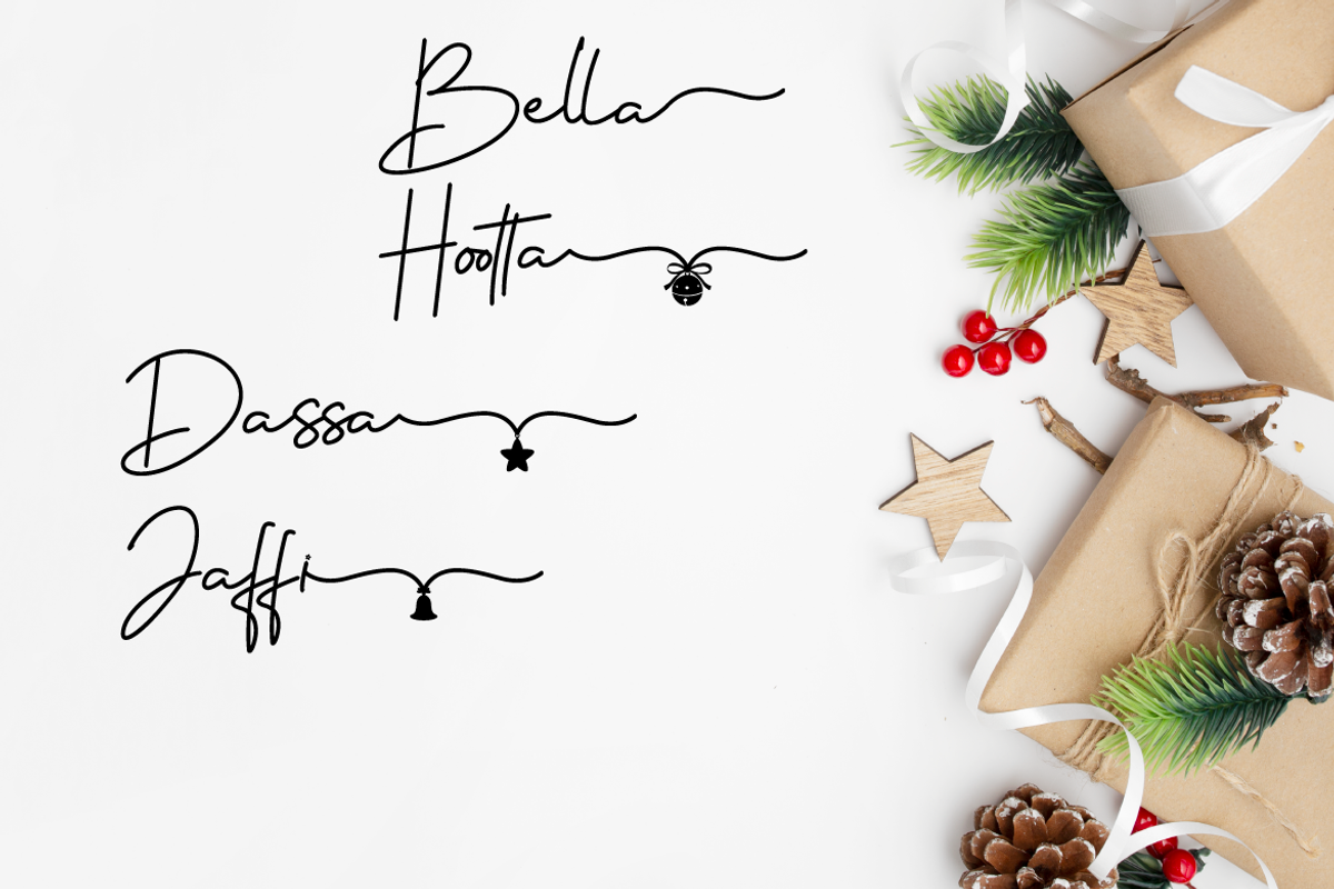 Christmas Bella Script Monoline, a Script Font by MC Creative (Photo 5 of 7)