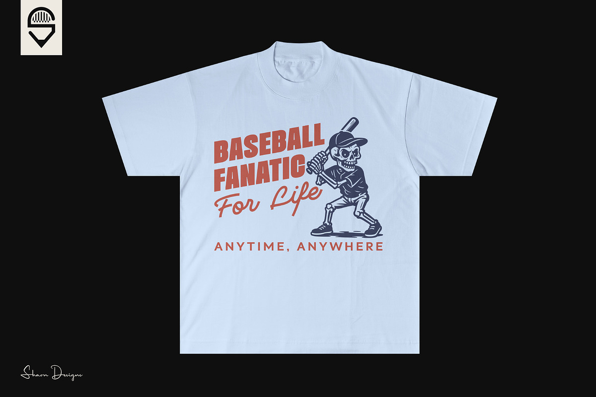 Skeleton Baseball Sports T-shirt, a Sport Illustration by shaondesigns (Photo 3 of 4)