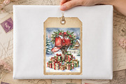 Vintage Christmas Gift Tags Bundle, a Transportation Illustration by Digital Artistic99 (Thumbnail 4 of 9)