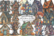 Patchwork Halloween House Clipart, an Illustration by Designking (Thumbnail 1 of 4)