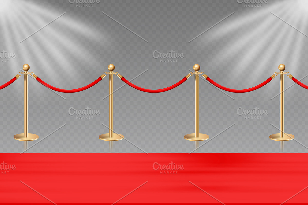 Red carpet path with golden poles, an Object Illustration by Yayasya (Photo 2 of 3)