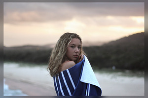 Sunset Beach, Wrapped in Towel