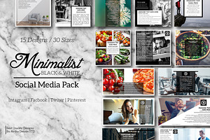 Black & White Social Media Pack, a Social Media Template by Artha Desain
