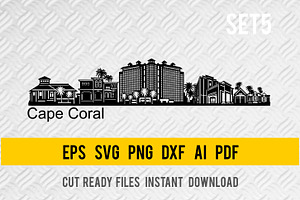 Cape Coral City Skyline SVG