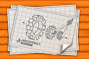 7 blueprint architect backgrounds, an Illustration by LineTale (Thumbnail 3 of 5)