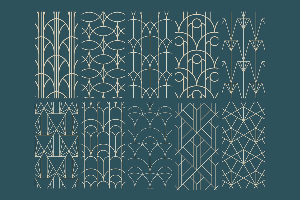 Geometric Art Deco Patterns, a Pattern Graphic by tifftuff