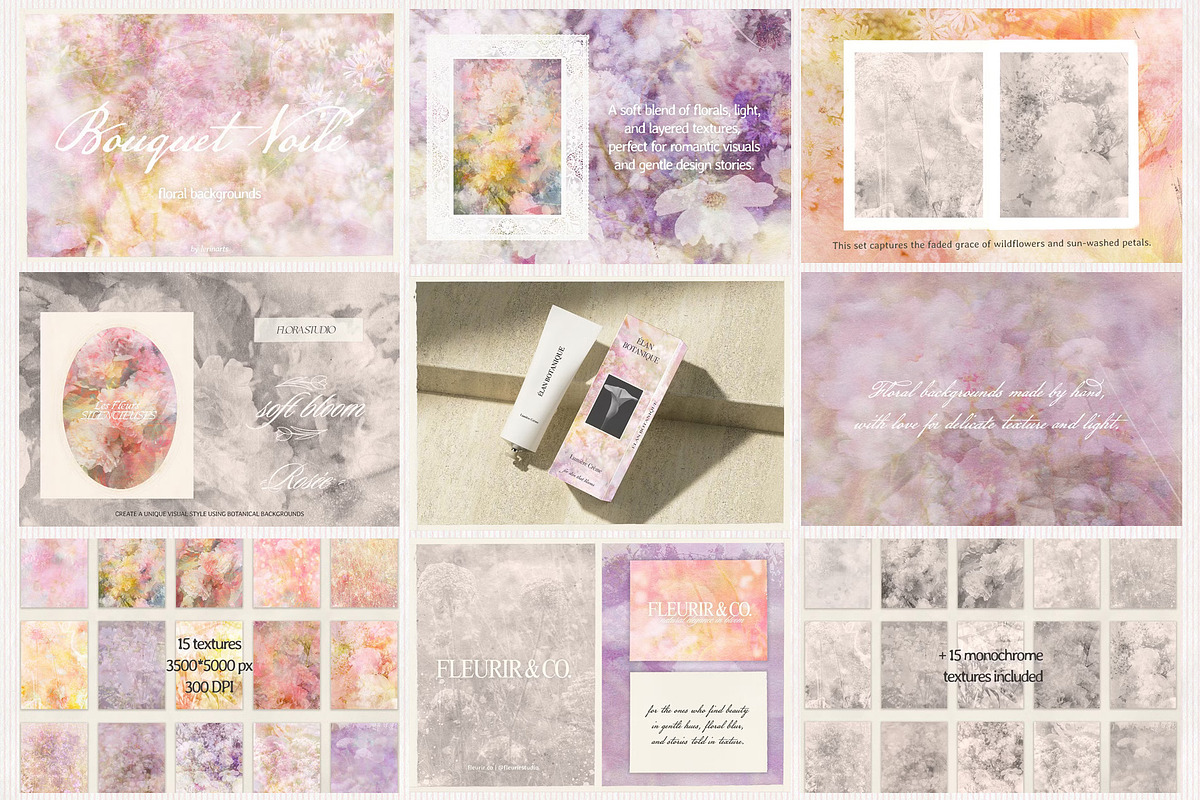Floral Texture Bundle, a Background Graphic by lerinartstudio (Photo 3 of 9)
