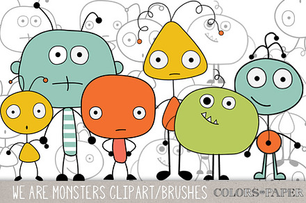We Are Monsters Clipart, Brushes