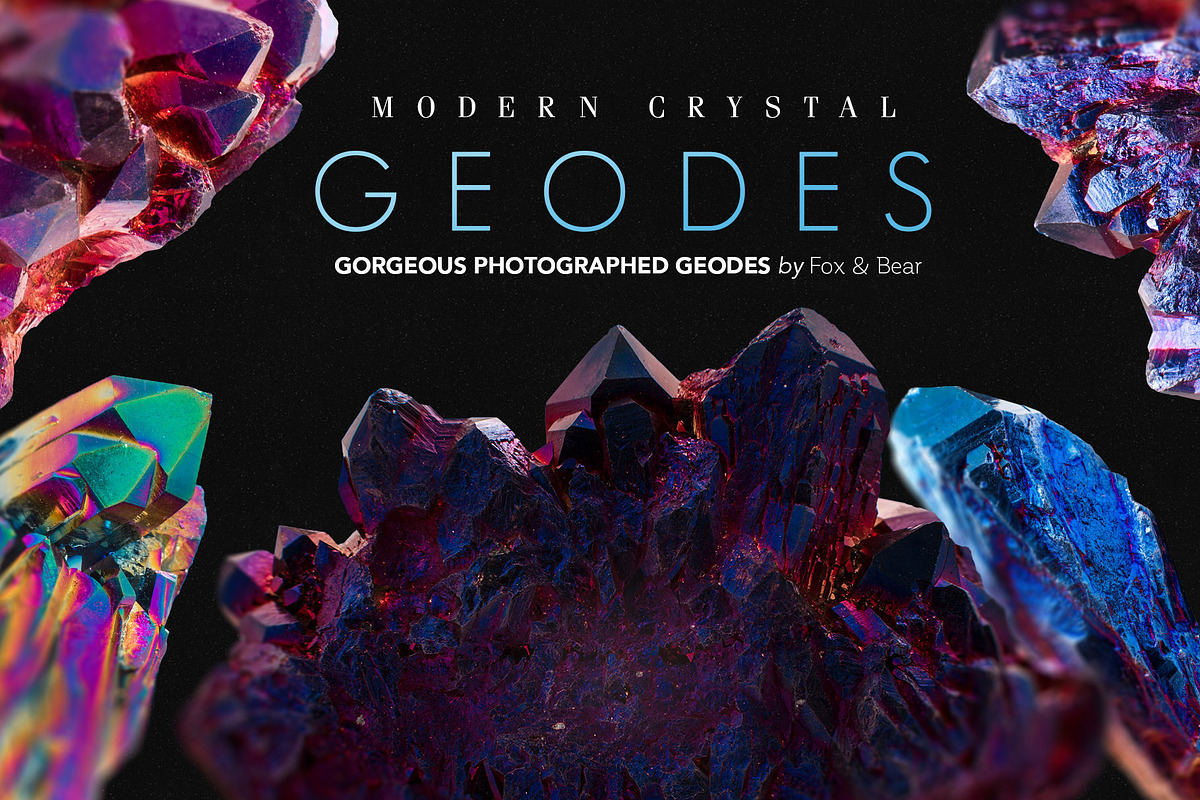 Modern Geode Gem Crystals, an Object Graphic by Fox & Bear (Photo 2 of 5)