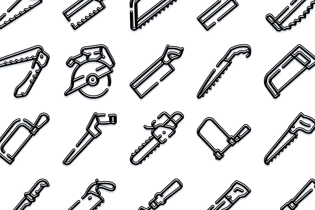 Hand saws and woodworking tools icon, an Object Graphic by pikepicture (Photo 3 of 3)