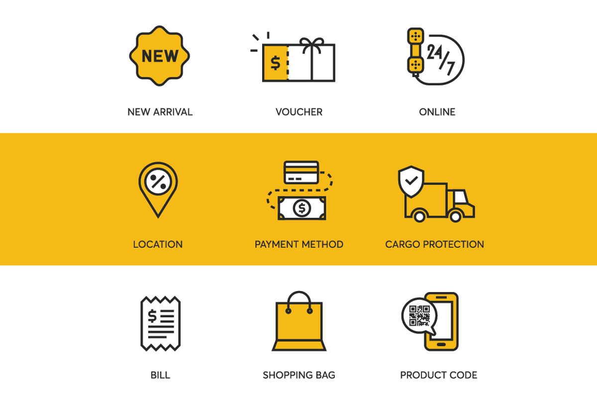 48 Shopping & E-Commerce Icons, an Outline Icon by kucingklawu (Photo 4 of 7)